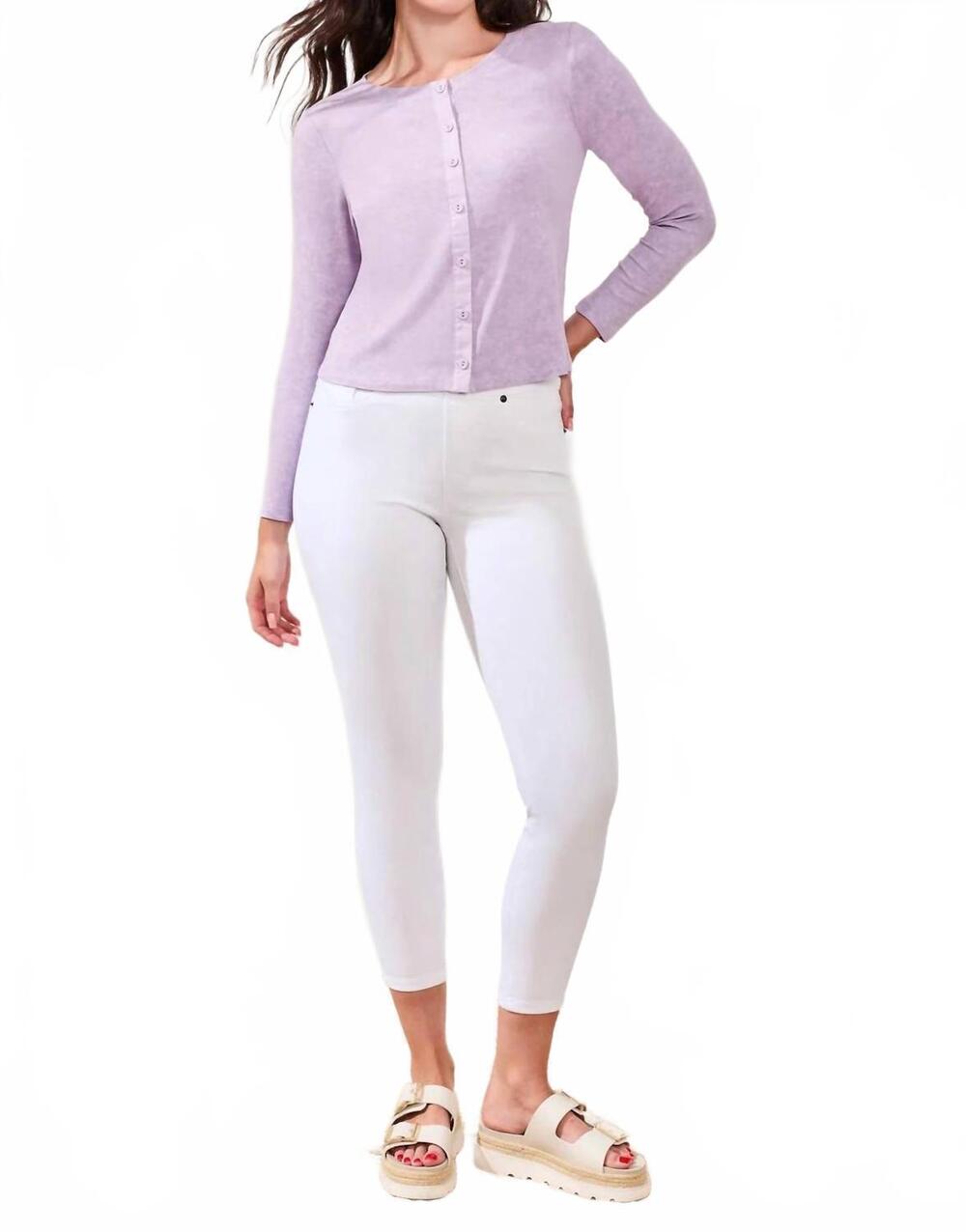 NEW TRIBAL audrey year round basics pull on ankle jeggings in white